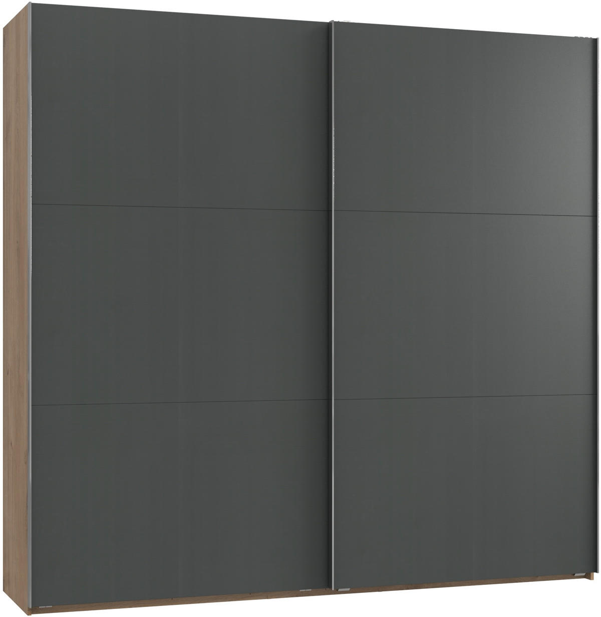 GARDEROB MED SKJUTDÖRRAR 250/236/65 cm 2-dörrar - kromfärg/grafitfärgad, Modern, trämaterial (250/236/65cm) - MID.YOU