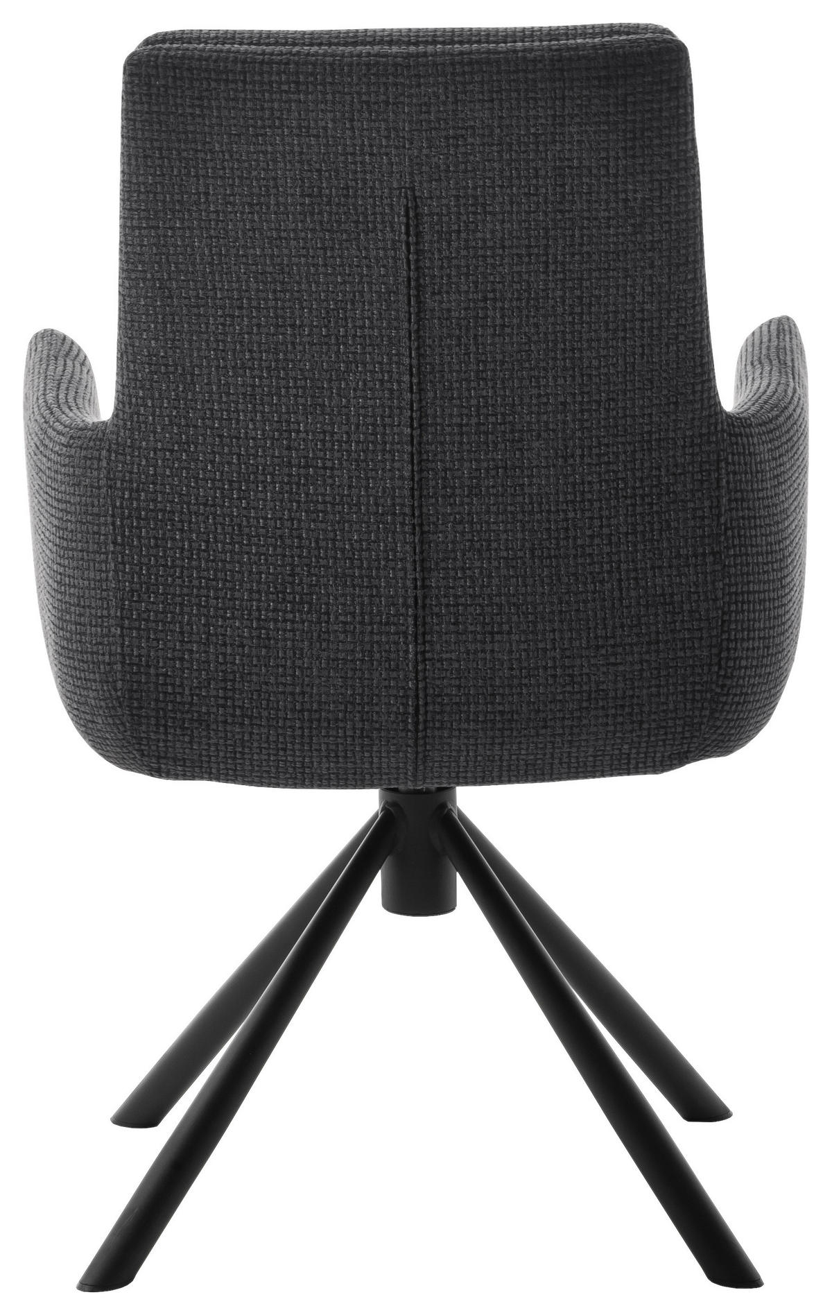 ARMLEHNSTUHL  in Stahl Webstoff  - Anthrazit/Schwarz, Design, Textil/Metall (61/90/64cm) - Dieter Knoll