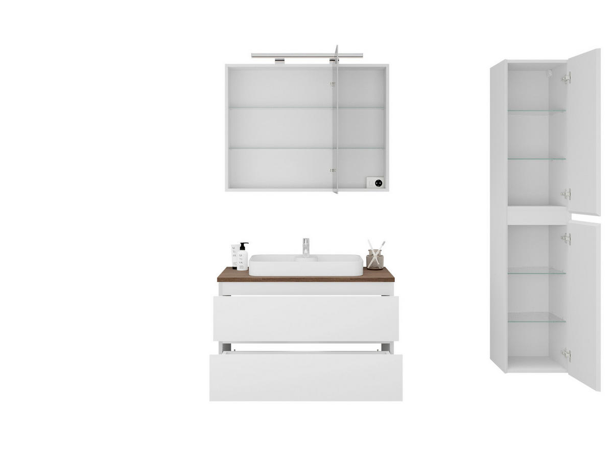 ELEMENT S UMIVAONIKOM  bijela  - bijela, Moderno, drvni materijal/keramika (90/60/48cm)