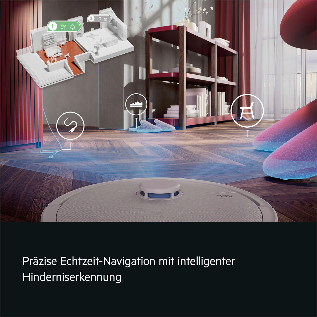 STAUBSAUGERROBOTER AR81UW3SW All-in-One-Station  - Weiß, Basics, Kunststoff (35/60/48cm) - AEG