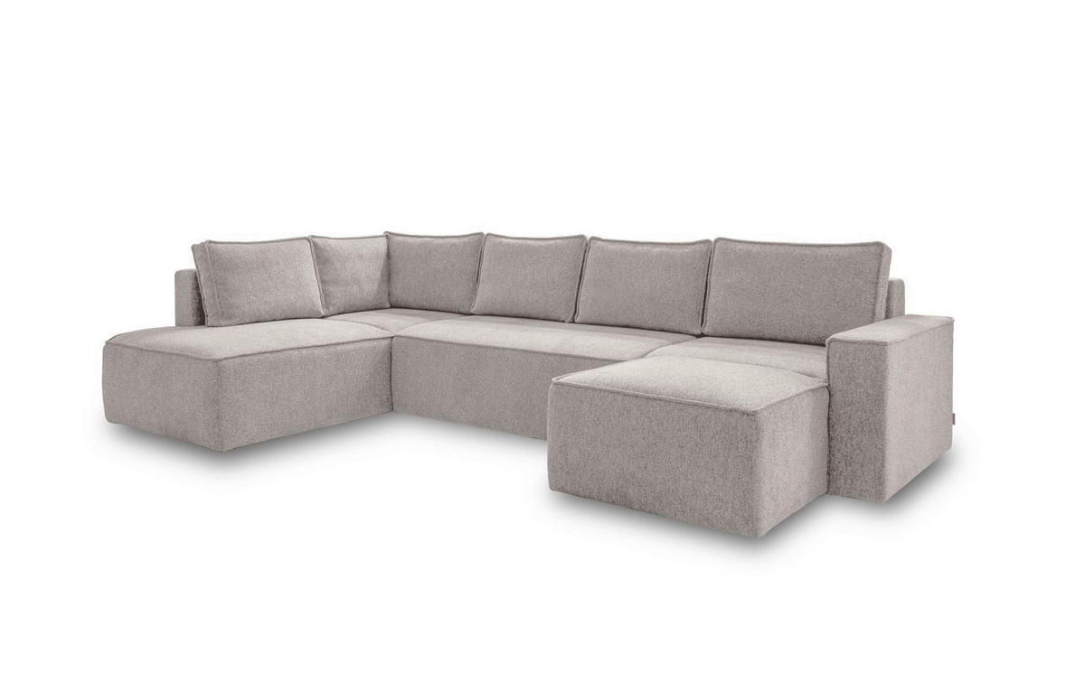 SJEDEĆA GARNITURA tekstil  siva, bijela   - bijela/siva, Design, tekstil/plastika (194/322/156cm) - MID.YOU