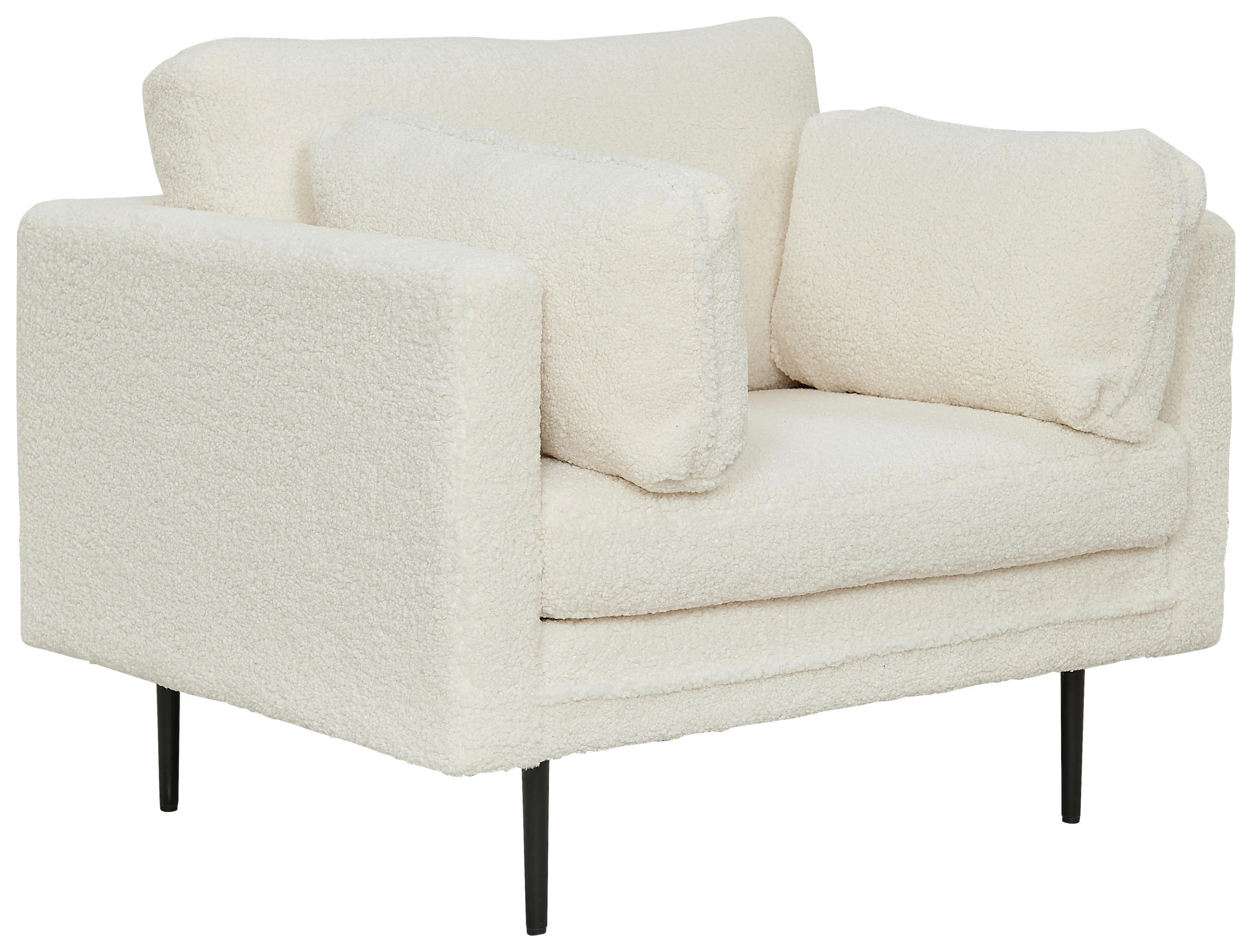 FÅTÖLJ i metall, textil svart, vit  - vit/svart, Design, metall/textil (110/84/86cm) - Livetastic