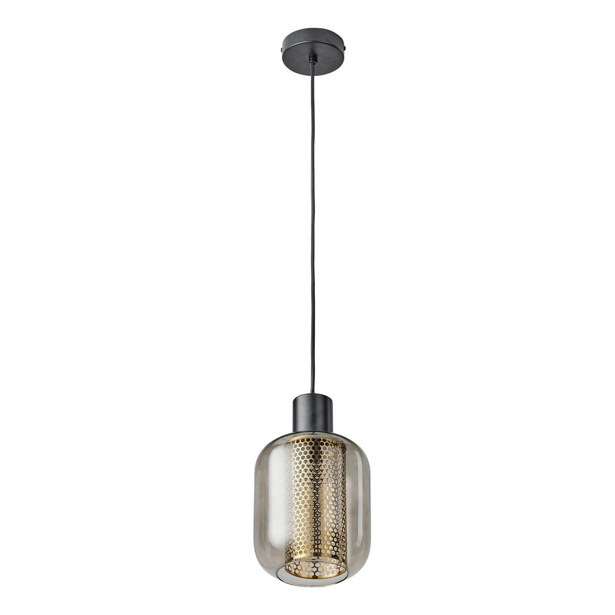 HÄNGELEUCHTE 17/132 cm  - Schwarz, Basics, Glas/Metall (17/132cm) - Osram