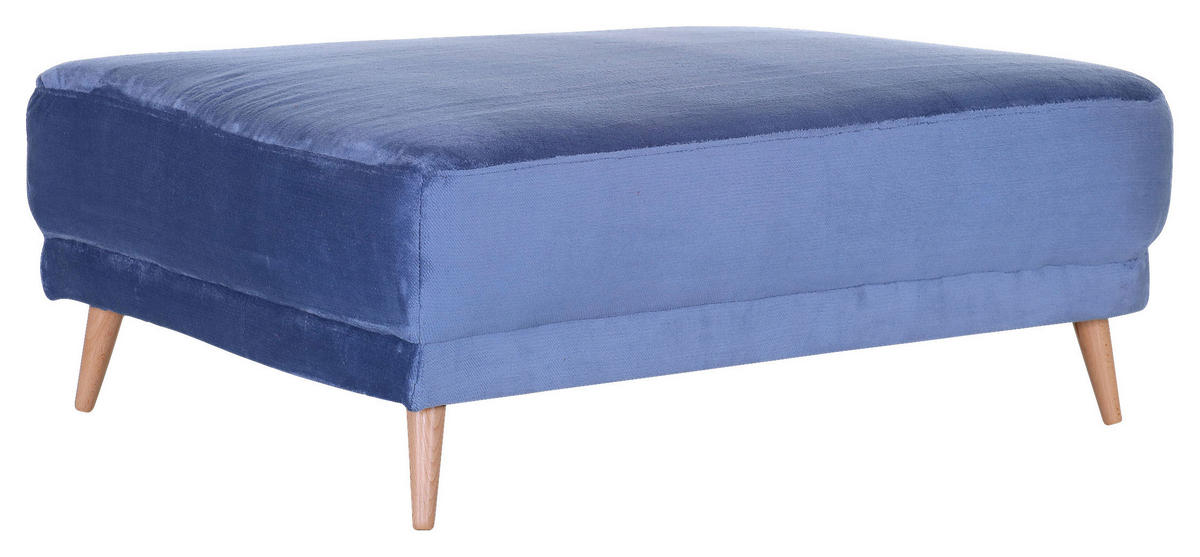 HOCKER Flachgewebe Hellblau  - Naturfarben/Hellblau, KONVENTIONELL, Textil (130/46/110cm) - Livetastic