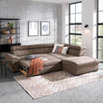 ECKSOFA Taupe Lederlook  - Taupe/Schwarz, Design, Kunststoff/Textil (263/230cm) - Hom`in