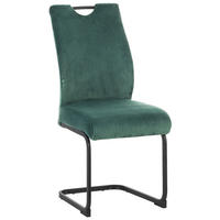 SCHWINGSTUHL  in Eisen Cord  - Schwarz/Grün, Design, Textil/Metall (43/97/57cm) - home24