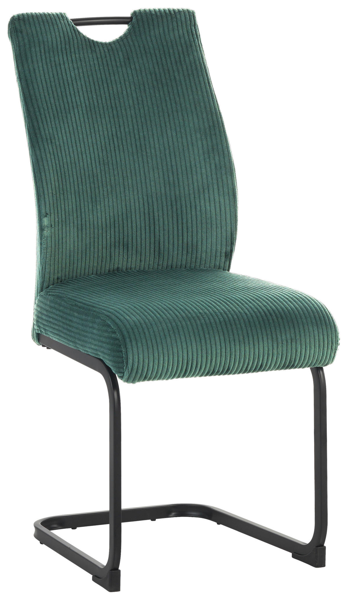 SCHWINGSTUHL  in Eisen Cord  - Schwarz/Grün, Design, Textil/Metall (43/97/57cm) - home24