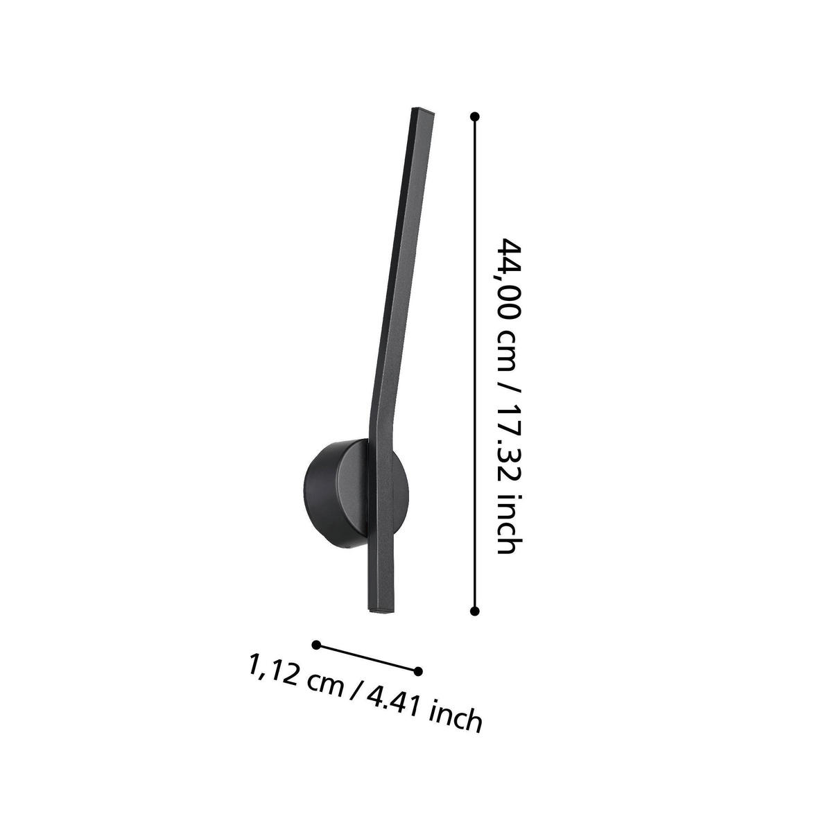 AUßENWANDLEUCHTE   - Schwarz/Weiß, Design, Kunststoff/Metall (44cm) - Eglo