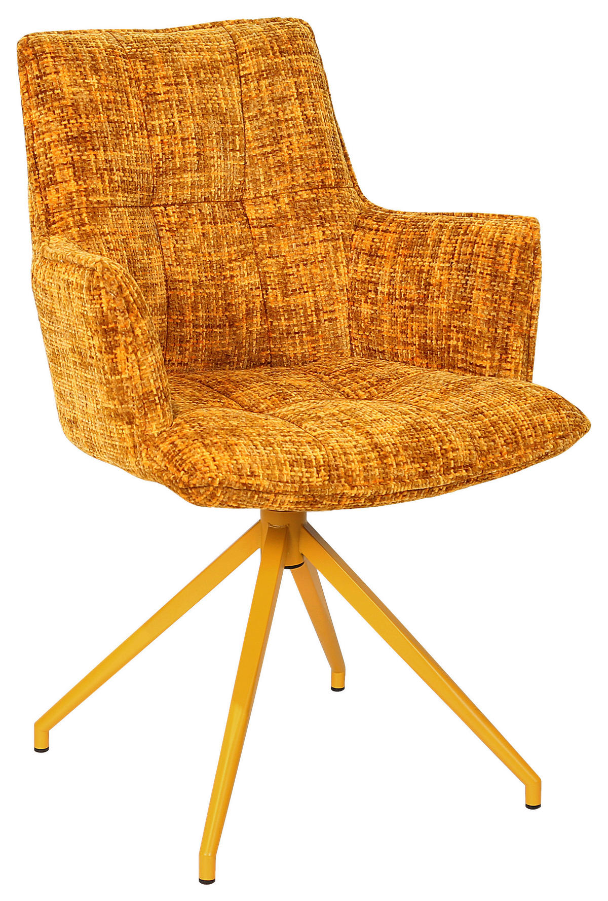 ARMLEHNSTUHL  in Eisen Chenille  - Gelb, LIFESTYLE, Textil/Metall (59.5/90,5/62,5cm) - Novel