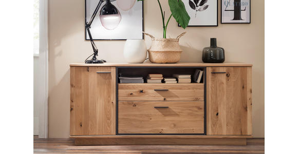 SIDEBOARD in 180/81/44 cm - Eichefarben/Anthrazit, KONVENTIONELL, Holz/Holzwerkstoff (180/81/44cm) - Landscape