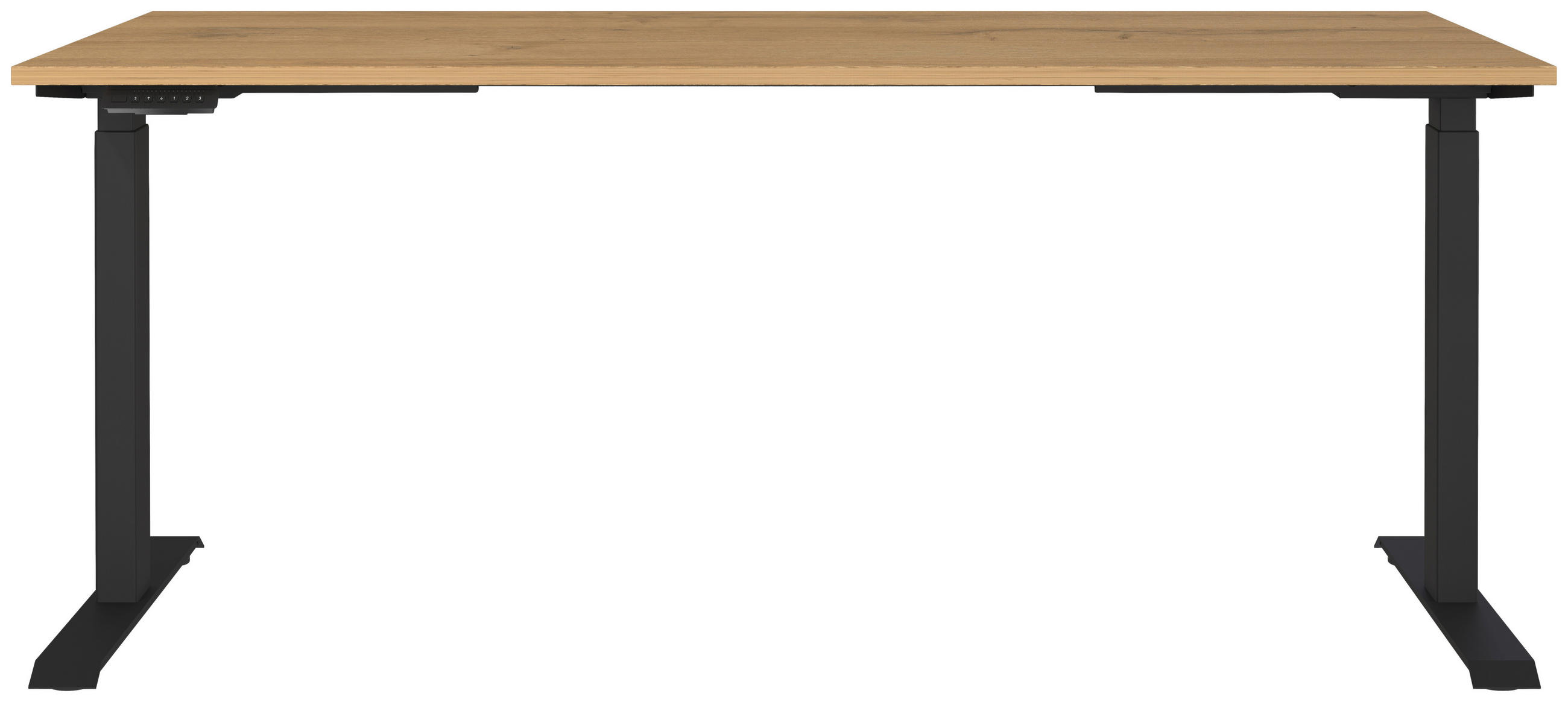 SCHREIBTISCH 180/80/72-118 cm  in Braun, Schwarz, Eichefarben  - Eichefarben/Schwarz, MODERN, Holzwerkstoff/Metall (180/80/72-118cm) - Novel