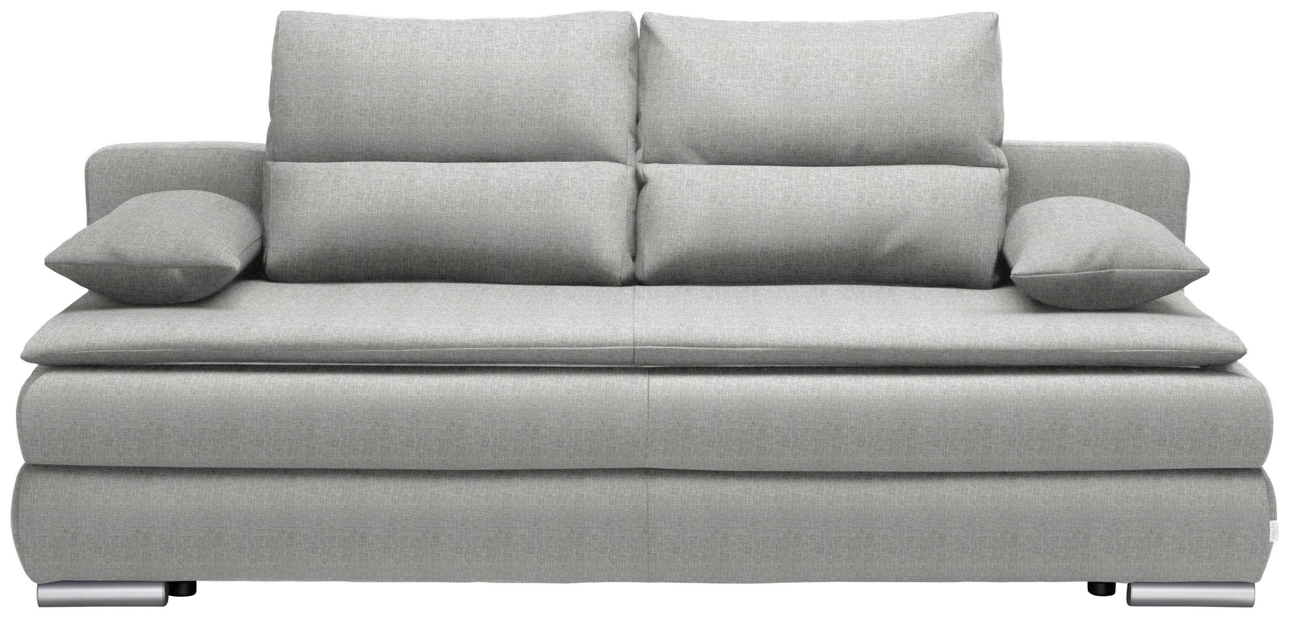 SCHLAFSOFA  mit Stoffauswahl, Schlafen auf Sitzhöhe, Rücken echt Webstoff Hellgrau  - Silberfarben/Hellgrau, KONVENTIONELL, Kunststoff/Textil (207/94/90cm) - Livetastic