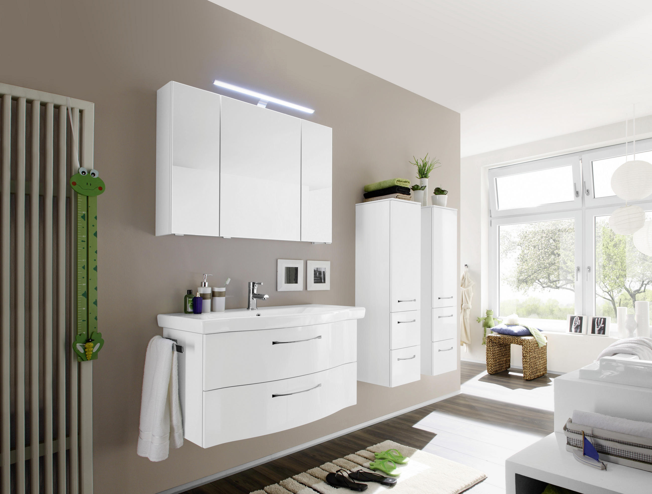 BADEZIMMER  in 97 cm  - Weiß, KONVENTIONELL, Holzwerkstoff (97cm) - Sadena