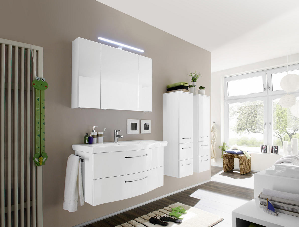 BADEZIMMER  in 97 cm  - Weiß, KONVENTIONELL, Holzwerkstoff (97cm) - Sadena