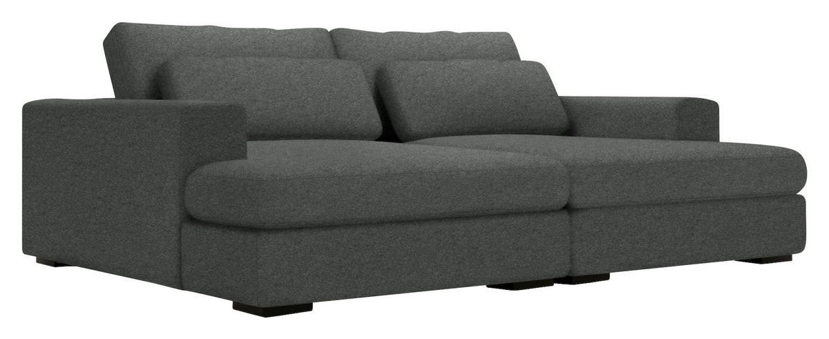 BIGSOFA in Chenille Anthrazit  - Anthrazit/Schwarz, Design, Textil (223/80/158cm) - Lomoco