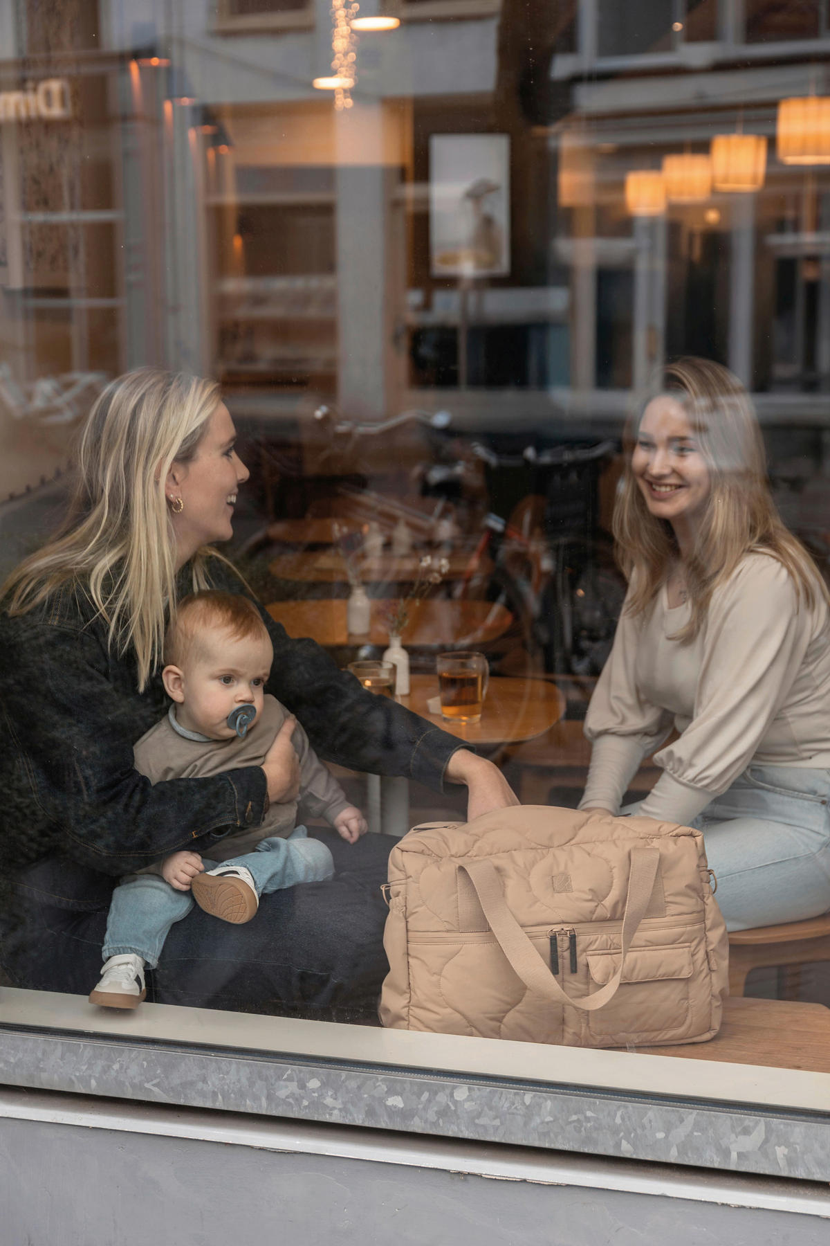 WICKELTASCHE Sydney  - Sandfarben/Braun, Basics, Textil (41/29/15cm)