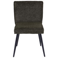 STUHL Leinenoptik Grün  - Schwarz/Grün, MODERN, Textil/Metall (57/84/48cm) - MID.YOU