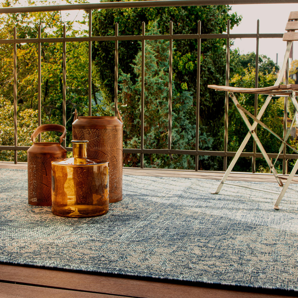 OUTDOORTEPPICH 80/150 cm My Nordic Blau, Grau  - Blau/Grau, Design, Textil (80/150cm) - Obsession