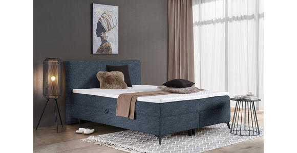 BOXBETT 180/200 cm in Blau - Blau/Schwarz, Design, Holz/Holzwerkstoff (180/200cm) - Xora