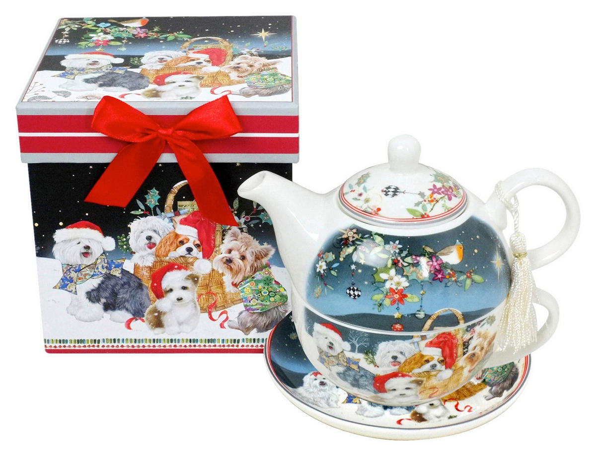 TEA-FOR-ONE TEÁSKÉSZLET  - többszínű, Trend, kerámia (17/14cm) - X-Mas