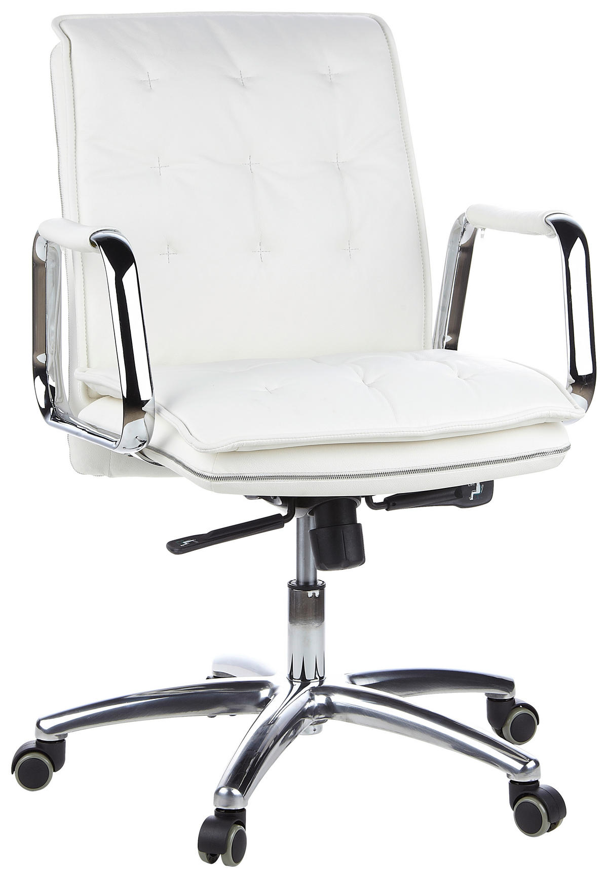 VRTLJIVI STOL usnje krem barve  - srebrne barve/krem barve, Basics, kovina/umetna masa (60/109/48cm) - MID.YOU