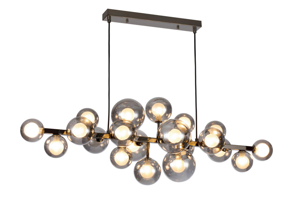 HÄNGELEUCHTE Dglas 120/40/150 cm   - Schwarzchrom, Design, Glas/Metall (120/40/150cm) - Dieter Knoll