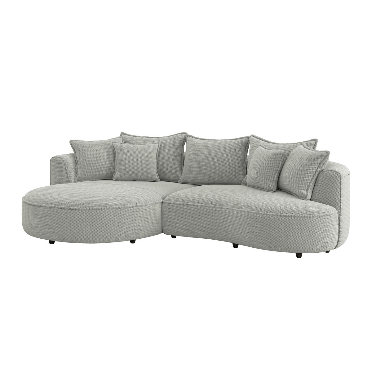 ECKSOFA LEVI Jadegrün Velours, Struktur  - Jadegrün/Schwarz, MODERN, Kunststoff/Textil (168/287cm) - Livetastic