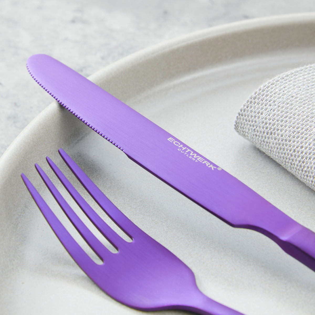 BESTECKSET  30-teilig  - Lila, LIFESTYLE, Metall - Echtwerk