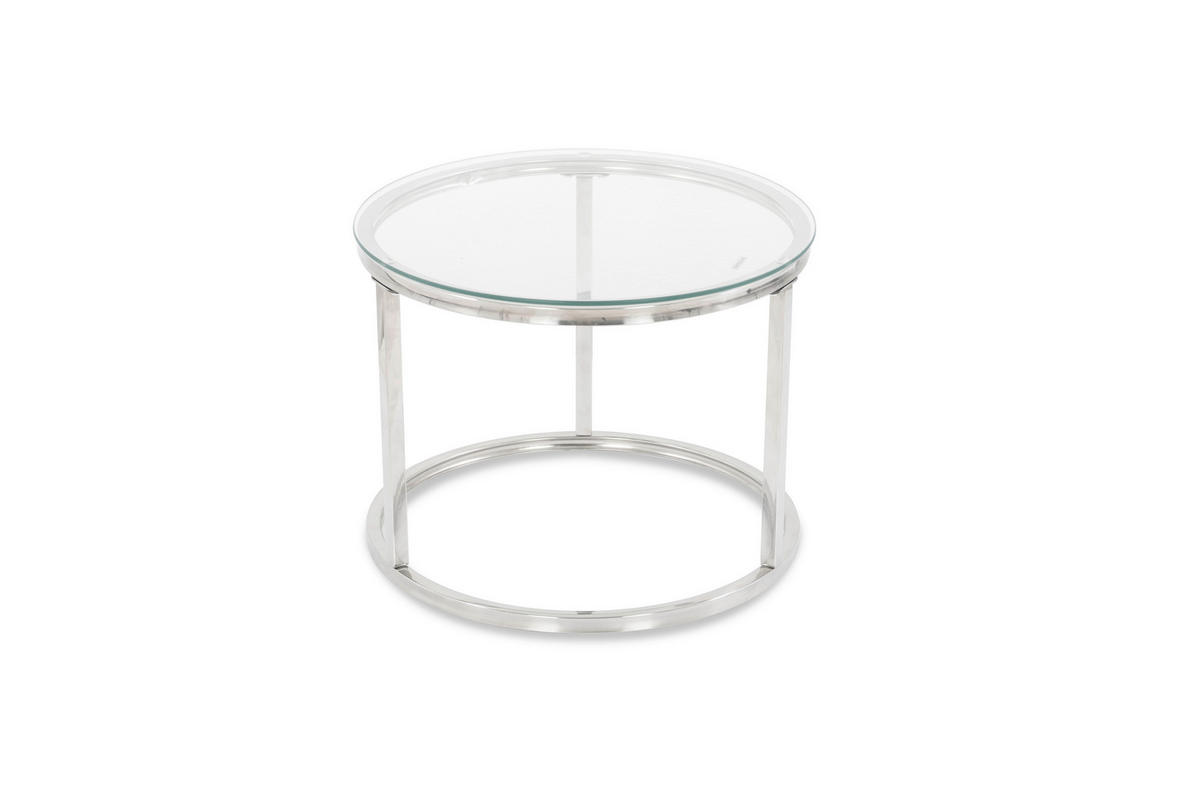 SET KLUB STOLIĆA višebojno, srebrne boje, bijela, prozirno  metal, staklo  - bijela/srebrne boje, Design, staklo/metal (50-70/50-70/38-45cm) - MID.YOU