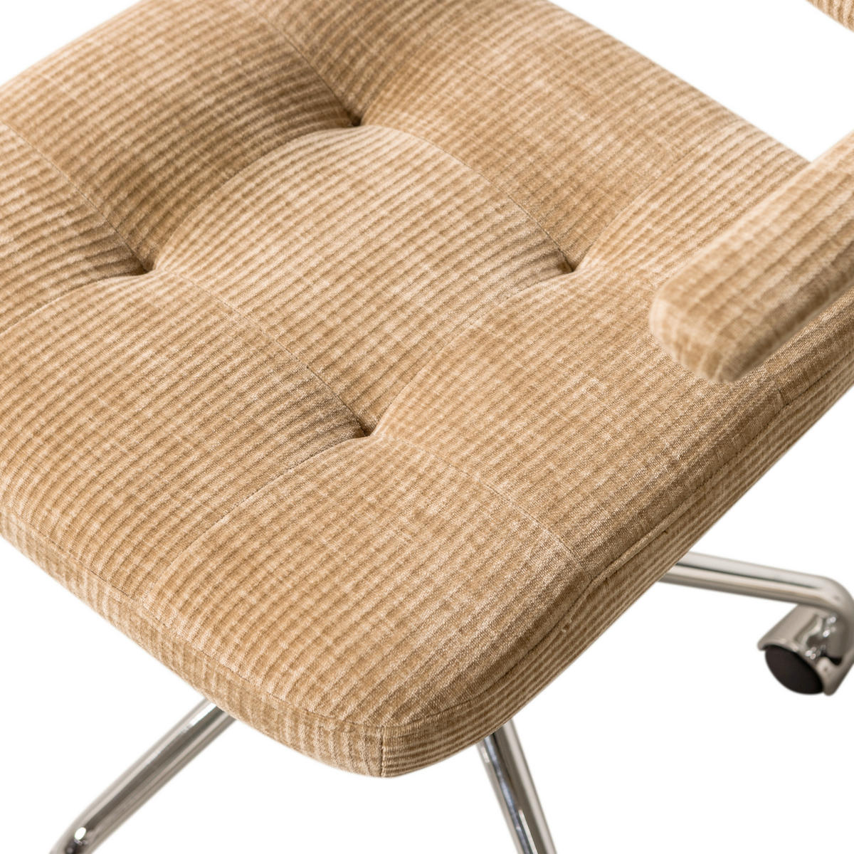 DREHSTUHL  in gerippt Sandfarben  - Sandfarben/Chromfarben, MODERN, Kunststoff/Textil (54/87/60cm) - Livetastic