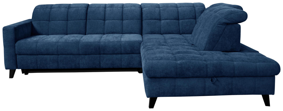 ROHOVÁ SEDACIA SÚPRAVA, textil, modrá - čierna/modrá, Design, drevo/textil (297/216cm) - Xora