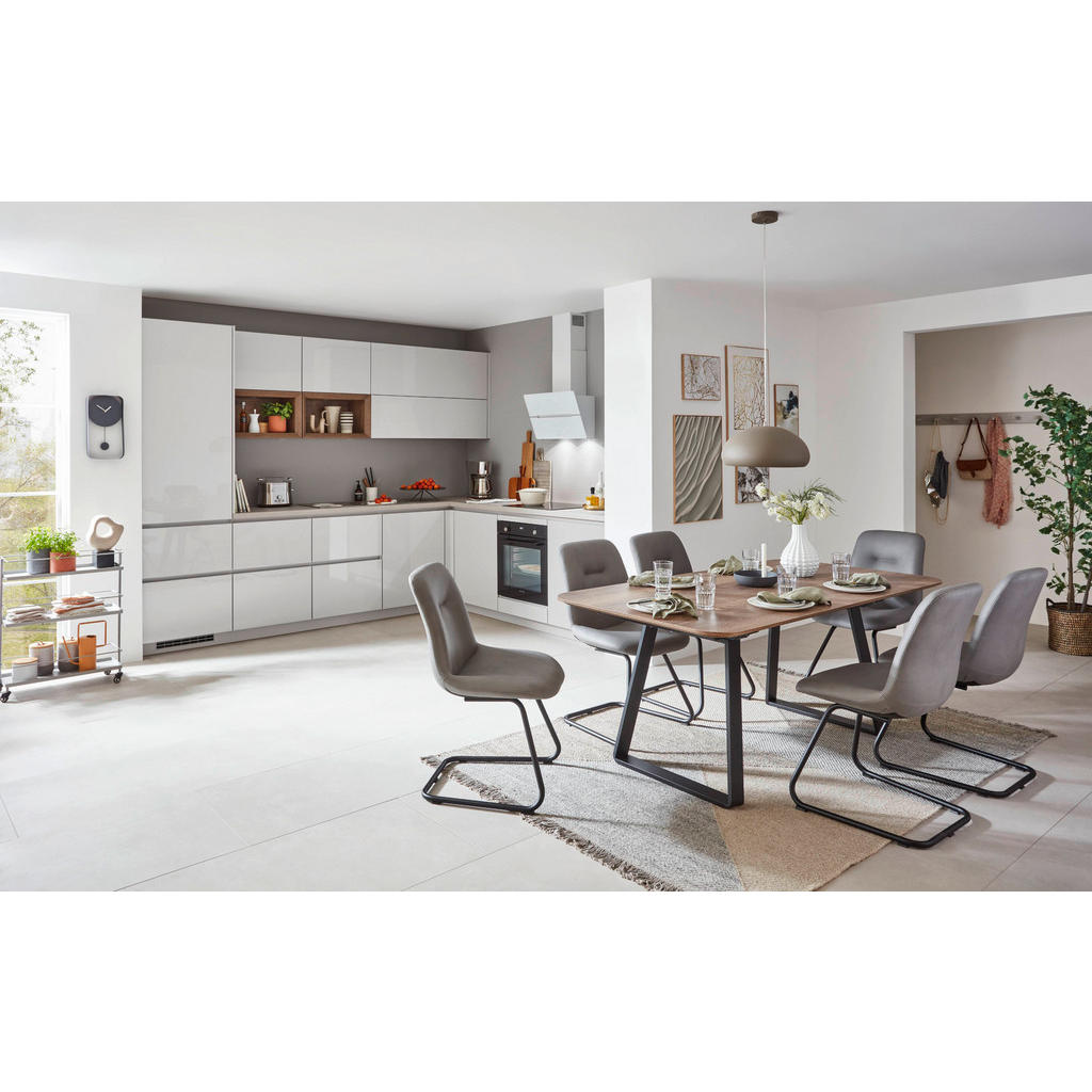 Thumbnail - Celina Home Esstisch Rom, Schwarz, Eiche dunkel, Metall, Holzwerkstoff, rechteckig, Kufe, 95x76x180 cm, in verschiedenen...