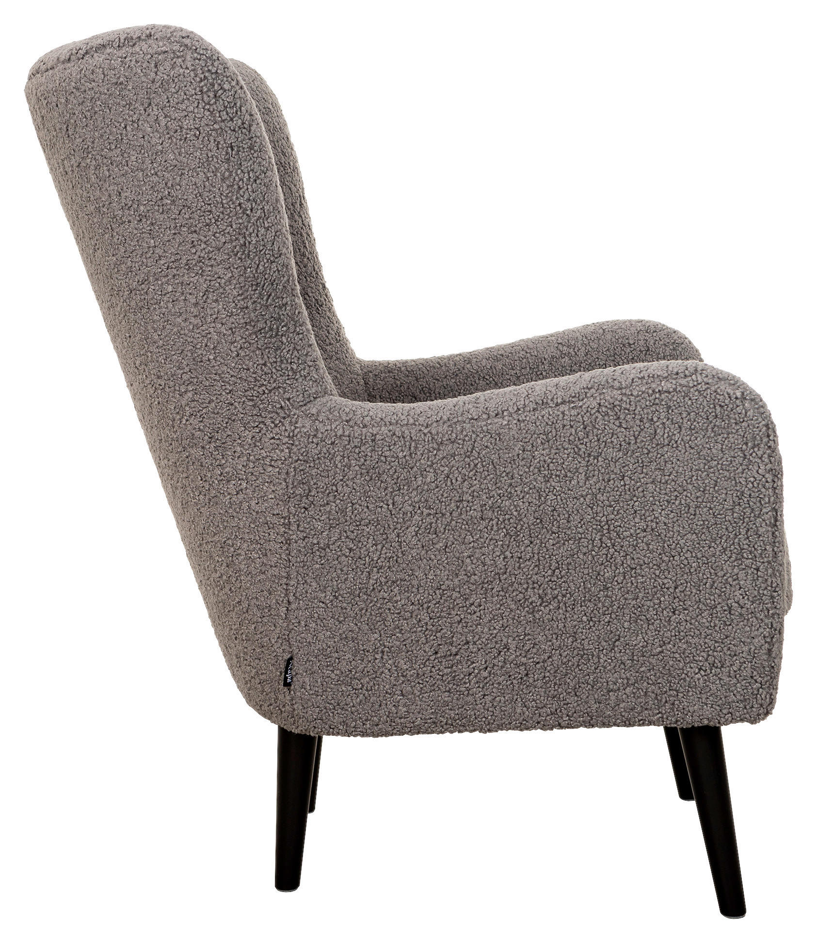 FÅTÖLJ i trä, textil grå, svart  - svart/grå, Design, trä/textil (85/90/80cm) - Best Price
