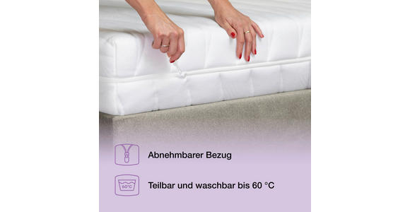 KALTSCHAUMMATRATZE 90/190 cm Höhe ca. 21 cm - Weiß, Basics, Textil (90/190cm) - Sleeptex