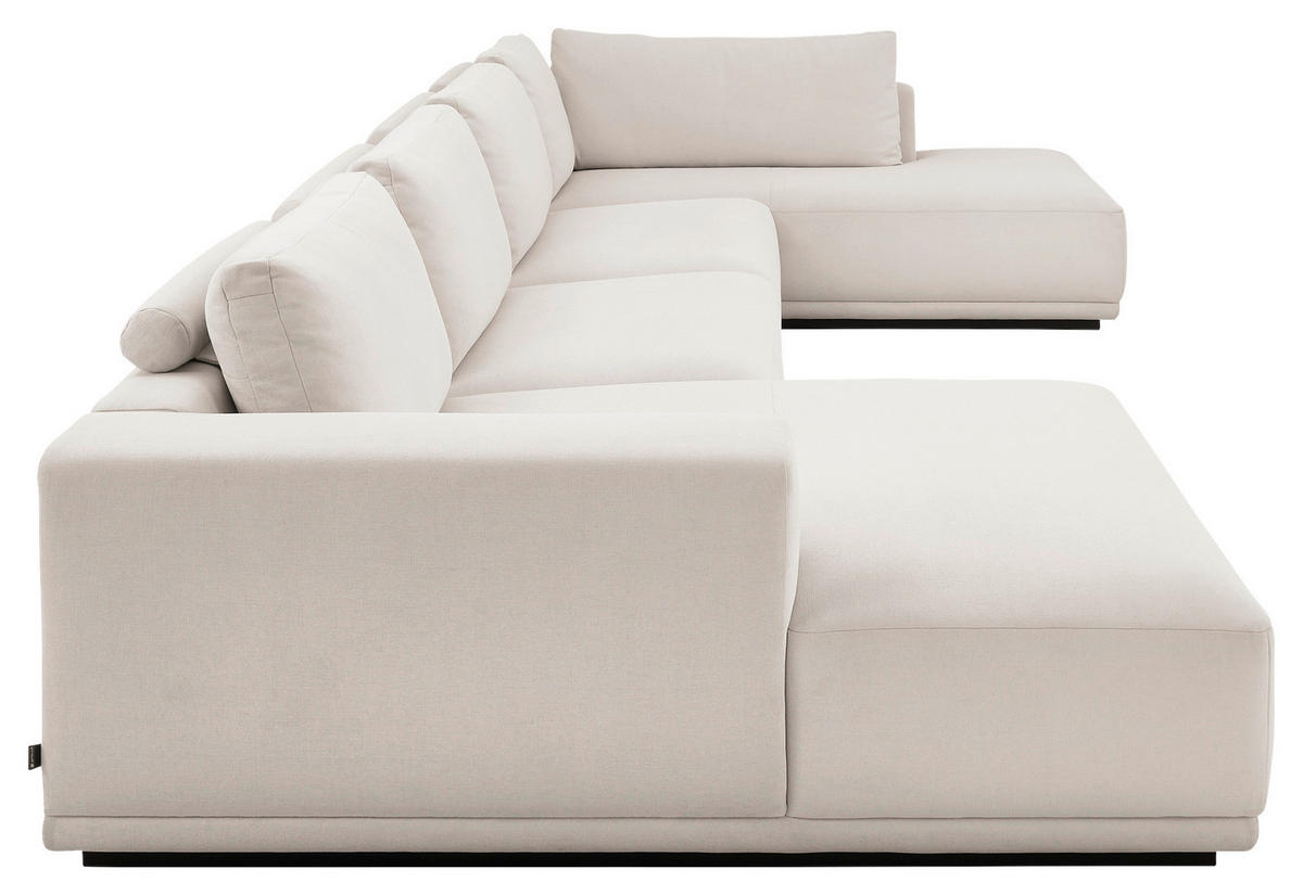 WOHNLANDSCHAFT Weiß Chenille  - Schwarz/Weiß, Design, Kunststoff/Textil (166/397/204cm) - Musterring