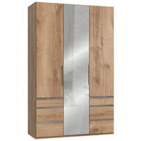 DREHTÜRENSCHRANK in Eichefarben  - Chromfarben/Eichefarben, Modern, Holzwerkstoff (150/236/58cm) - MID.YOU