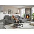 ECKSOFA in Chenille, Flachgewebe Dunkelgrau  316/175 cm  - Dunkelgrau/Schwarz, Design, Textil/Metall (316/175cm) - Dieter Knoll