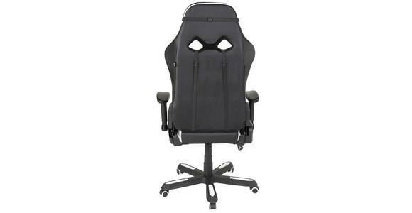 GAMINGSTUHL in Lederlook, Mikrofaser Schwarz, Weiß - Schwarz/Weiß, Design, Kunststoff/Textil (72/128-138/72cm) - Xora