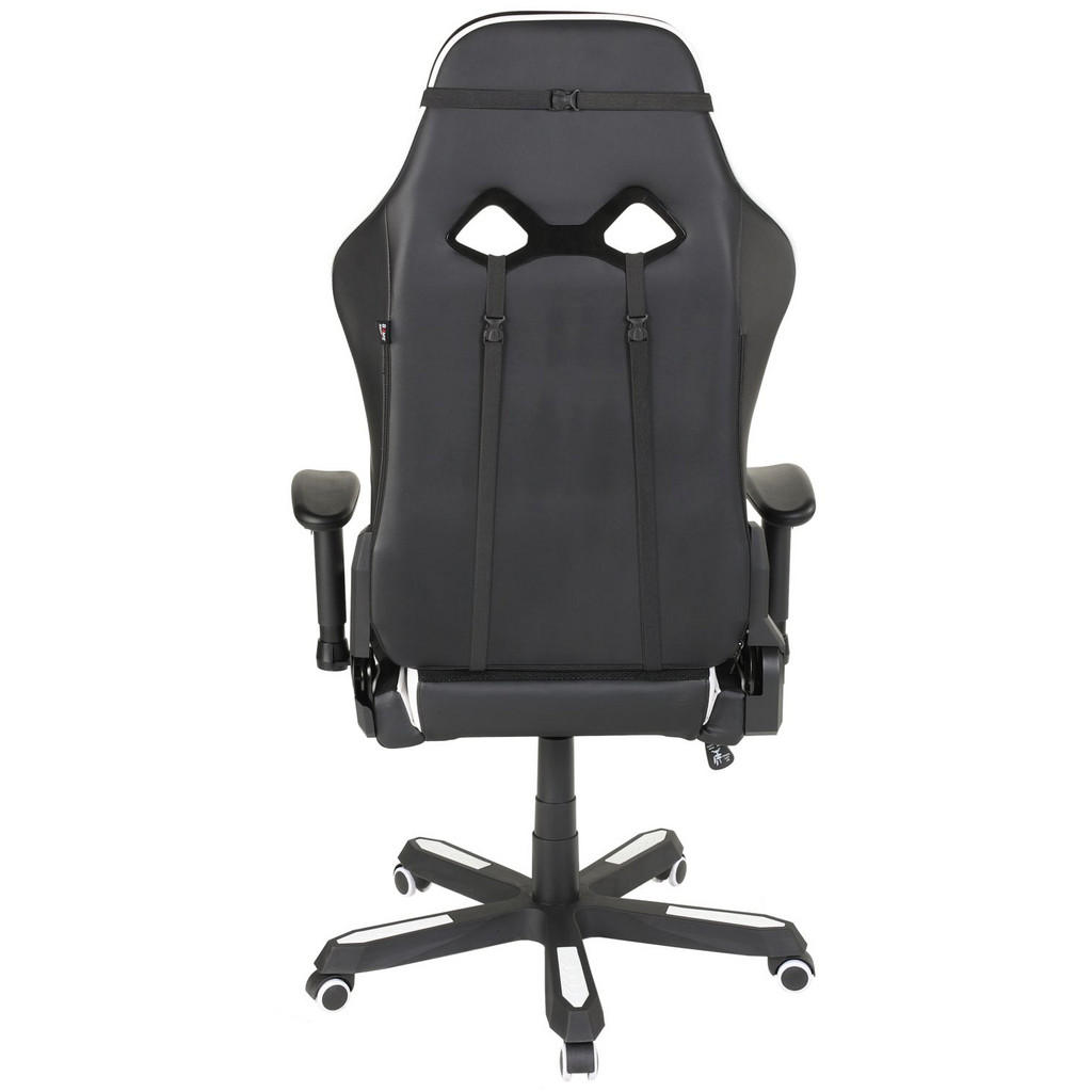 Thumbnail - Novel Gamingstuhl, Schwarz, Weiß, Textil, Drehkreuz, 72x128-138x72 cm, Wippmechanik mit Härtegradeinstellung, Rückenlehn...