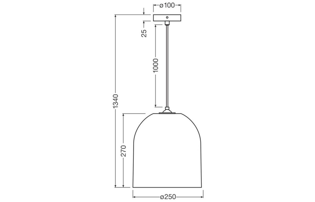 HÄNGELEUCHTE 25/134 cm  - Braun, Natur, Karton/Metall (25/134cm) - Osram