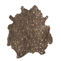 FLACHWEBETEPPICH Glam 110 Braun / Gold Braun, Goldfarben  - Goldfarben/Braun, KONVENTIONELL, Leder (1.35qm)