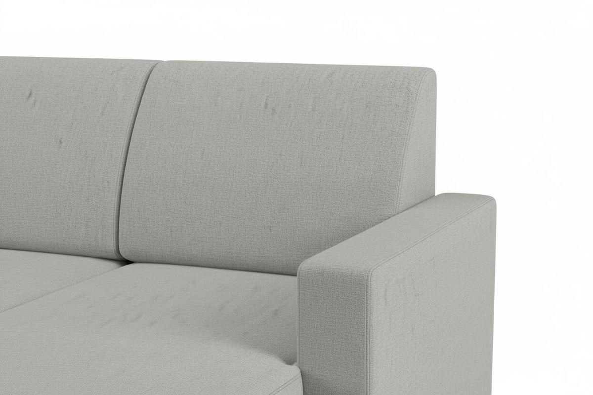 WOHNLANDSCHAFT NIKAS in Bouclé Grau  - Buchefarben/Grau, Design, Holz/Holzwerkstoff (310/198/145cm) - MID.YOU