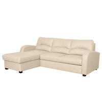 ECKSOFA 168/227 cm TILO in Lederlook Creme Bettkasten  168/227 cm  - Creme/Schwarz, Design, Kunststoff/Textil (168/227cm) - Livetastic