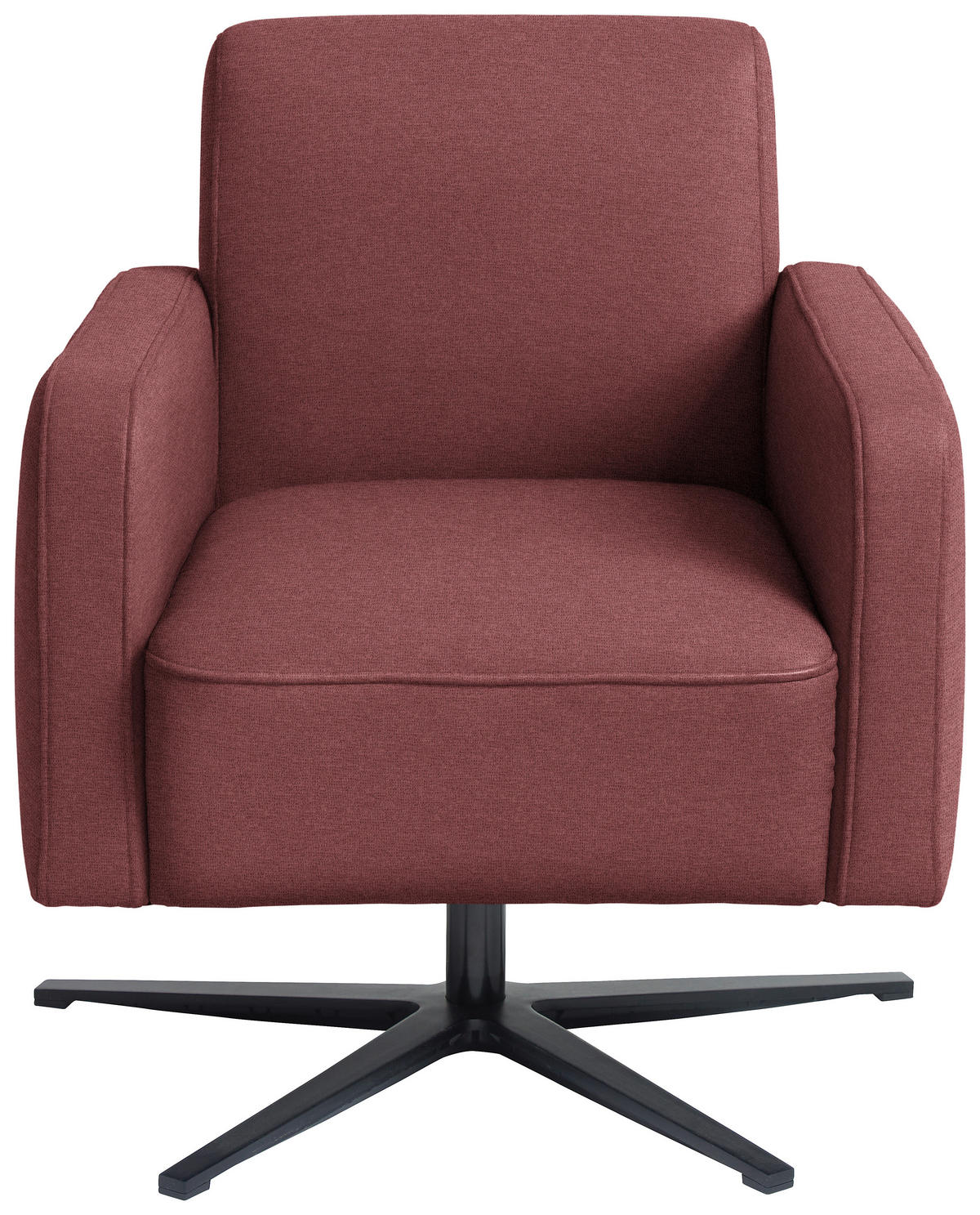 DESIGNSESSEL in Flachgewebe Bordeaux  - Bordeaux/Schwarz, Design, Textil/Metall (73/84/82cm) - Johann Jakob