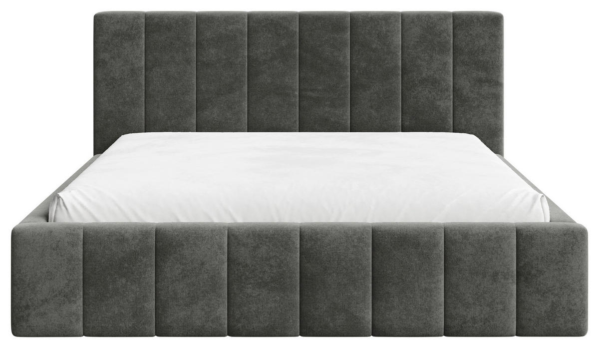 POLSTERBETT Lattenrost, Bettkasten Anthrazit 140/200 cm  - Anthrazit/Schwarz, MODERN, Holz/Kunststoff (140/200cm) - MID.YOU