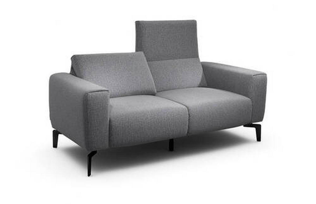 2-SITZER-SOFA in Chenille Anthrazit  - Anthrazit/Schwarz, Design, Textil/Metall (180/86/86-94cm) - SENSOO