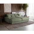 BIGSOFA in Cord Olivgrün - Schwarz/Olivgrün, MODERN, Kunststoff/Textil (230/85/190cm) - Carryhome