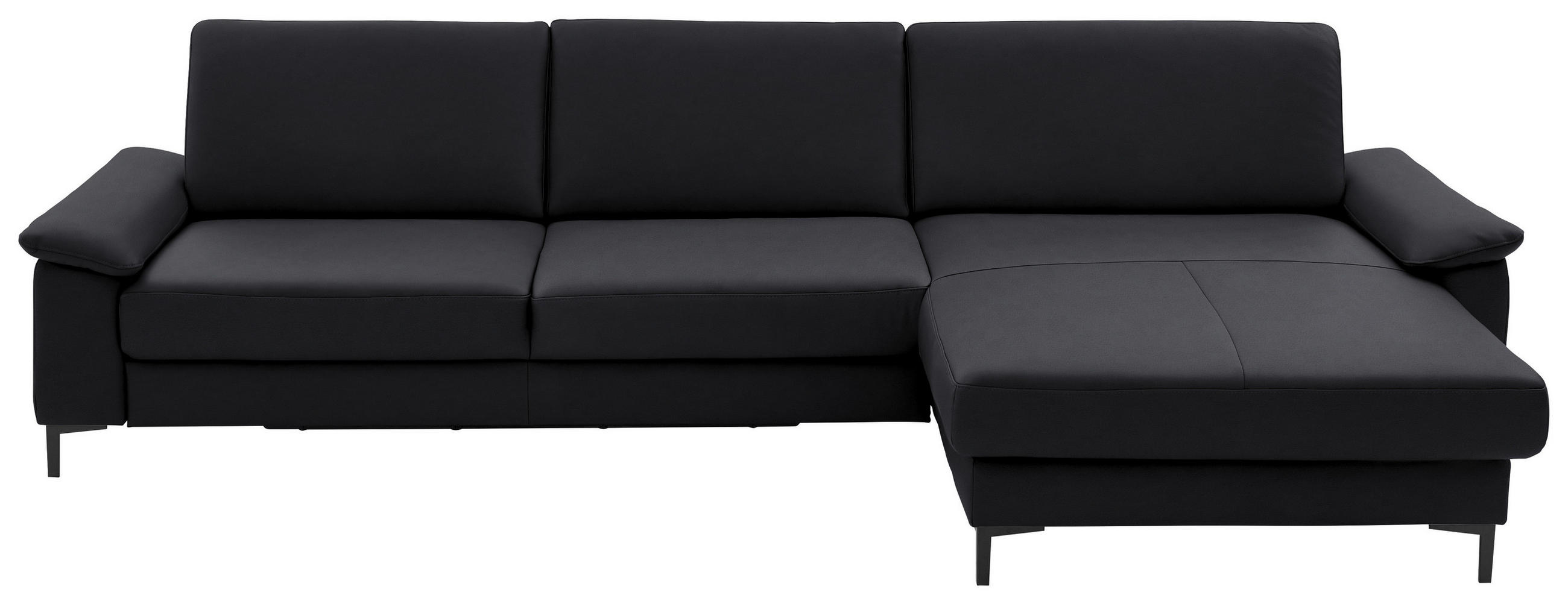 ECKSOFA in Echtleder Anthrazit  - Anthrazit/Schwarz, Design, Leder/Metall (334/176cm) - Dieter Knoll