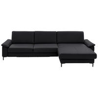 ECKSOFA in Echtleder Anthrazit  - Anthrazit/Schwarz, Design, Leder/Metall (334/176cm) - Dieter Knoll