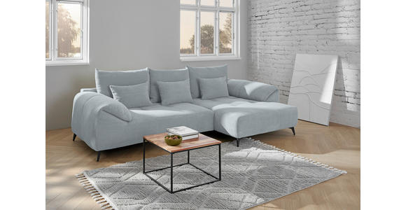 ECKSOFA  in Cord Hellgrau  311/176 cm  - Hellgrau/Schwarz, KONVENTIONELL, Textil/Metall (311/176cm) - Carryhome